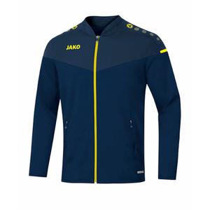 9820-f-93-veste-jako-femme-de-loisir-champ-2-0-bleu-marine-bleu-fonce-jaune-fluo