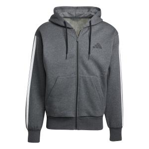 jl9824-sweatshirt-a-capuche-full-zip-adidas-essentials-3-stripes-fleece-dgreyh-black