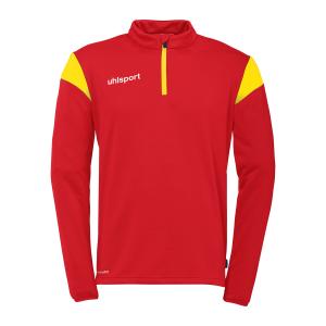 100225860-veste-de-survetement-1-4-zip-uhlsport-squad-27-rouge-jaune-citron