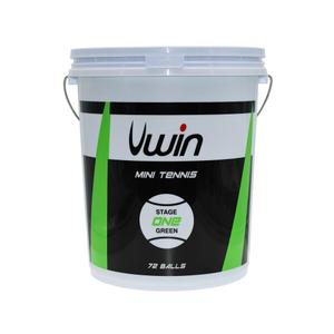 uwb110-balle-de-tennis-avec-seau-de-72-balles-uwin-stage-1-vert-tu