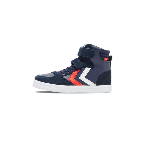 204494-7666-baskets-enfant-hummel-slimmer-stadil-leather-high-bleu-fonce