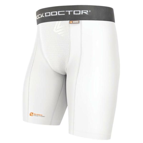 220-wh-short-de-compression-shock-doctor-avec-coquille-de-protection-white