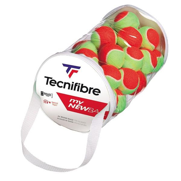 63balmyn36-lot-de-36-balles-de-tennis-enfant-tecnifibre-my-new-ball-green-red-tu