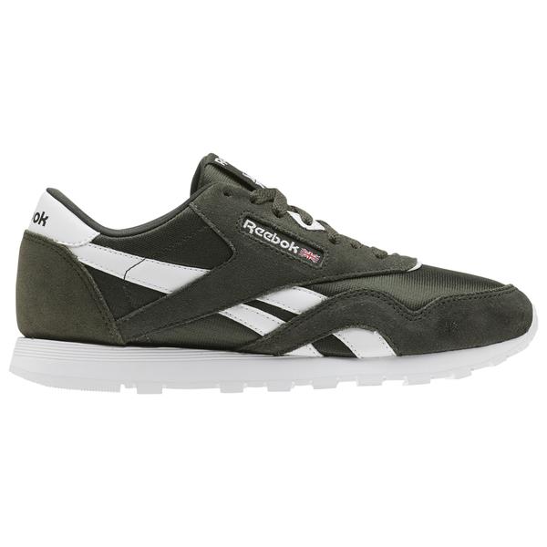 chaussures-junior-reebok-classics-nylon-vert-fonce-blanc-1