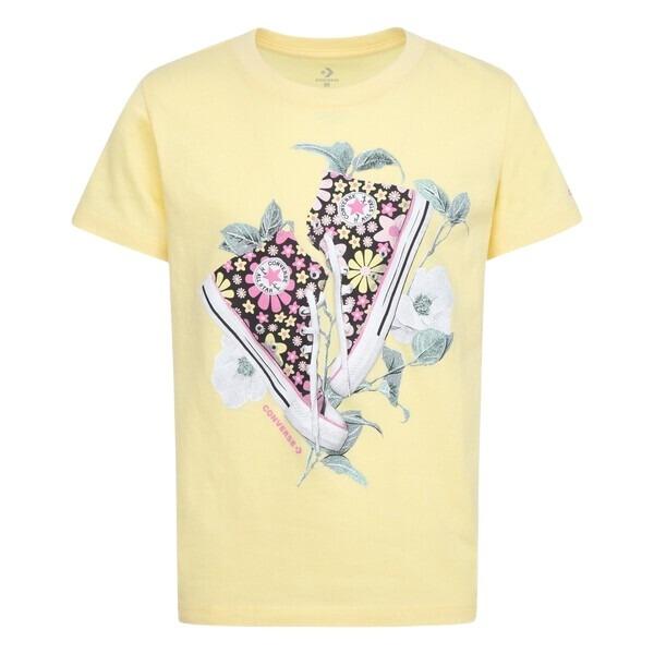 4cf831-y6q-t-shirt-fille-converse-floral-sneaker-jaune