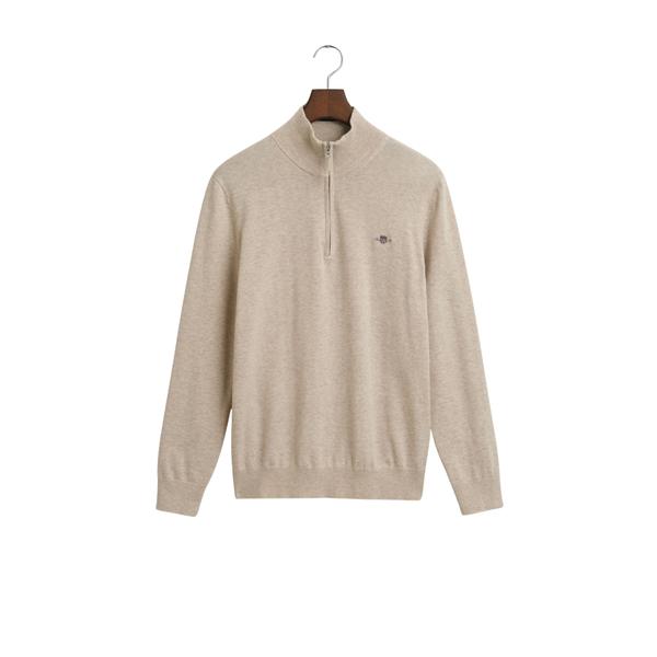 8030564-291-pull-1-2-zip-en-coton-gant-classic-light-beige-melange