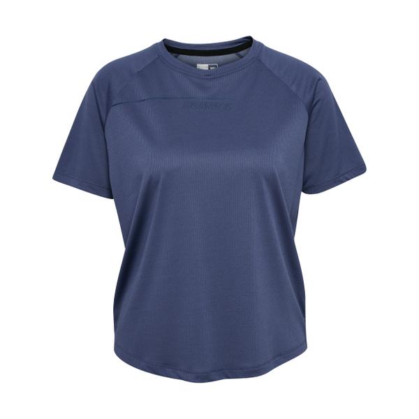 226888-7507-t-shirt-femme-hummel-court-light-weight-blue-indigo