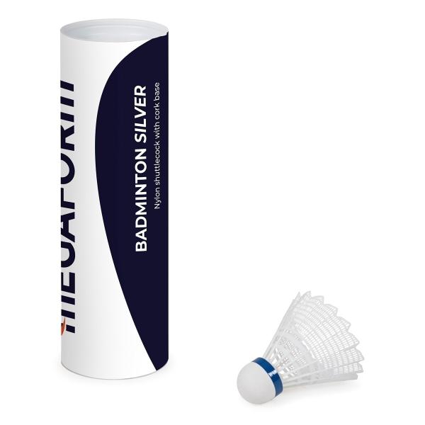 m151141-tube-de-6-volant-de-badminton-megaform-silver-tournament-blanc-bleu-orange-tu