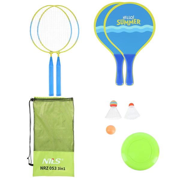 14-50-020-raquette-de-badminton-plage-plus-3-volant-plus-frizbi-enfant-nils-nrz053-frizbi-x7-jaune-bleu-tu