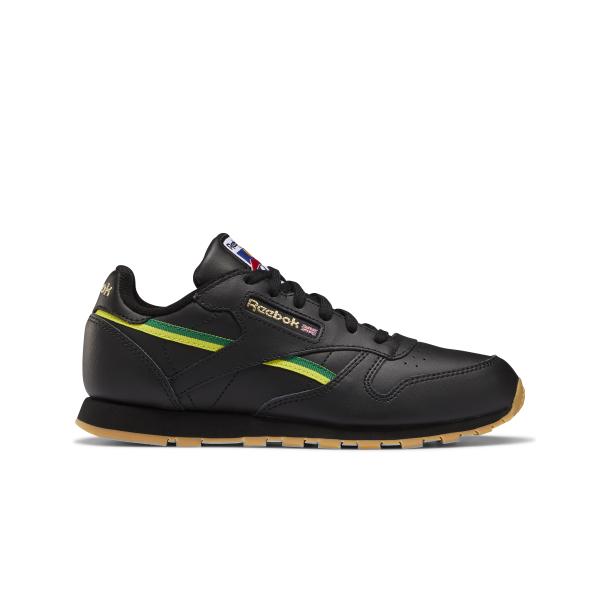 chaussures-junior-reebok-leather-noir-jaune-vert