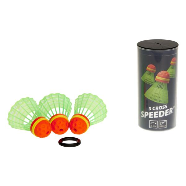 d6924-volant-speedminton-speeder-tube-cross-vert-jaune-orange-tu