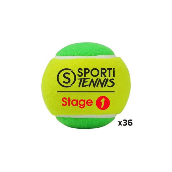 012051-sachet-de-36-balles-de-tennis-sporti-stage-1-jaune-vert-tu