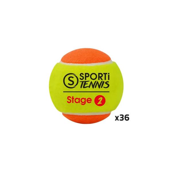 012052-sachet-de-36-balles-de-tennis-sporti-stage-2-jaune-orange-tu