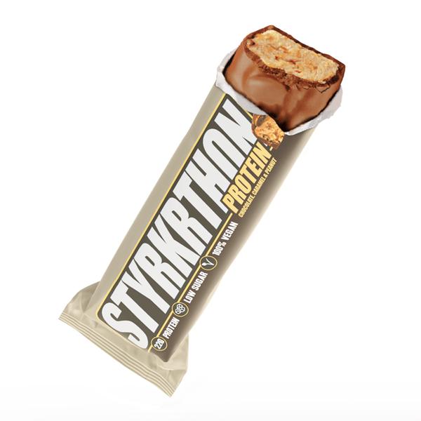 st-barpro20-box-001-complement-alimentaire-proteinees-pro20-caramel-cacahuetes-et-chocolat-styrkr-pro20-x12-blanc-marron-tu