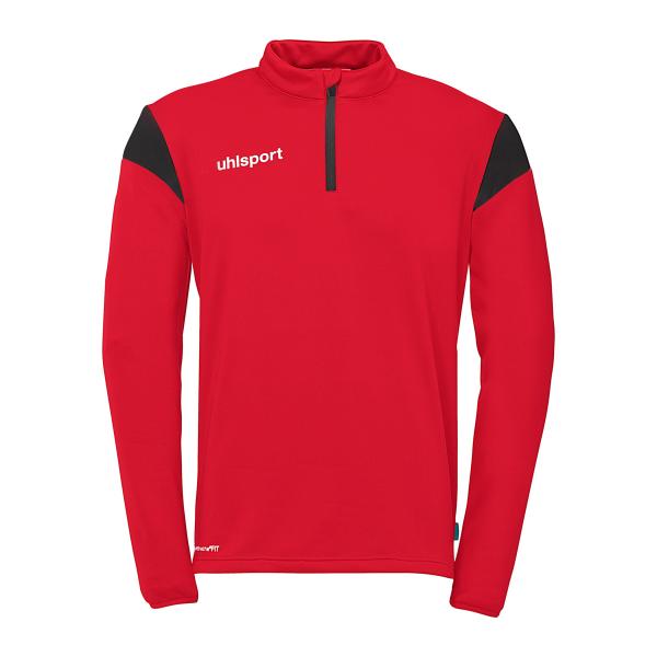 100225862-haut-d-entrainement-1-4-zip-uhlsport-squad-27-rouge-noir