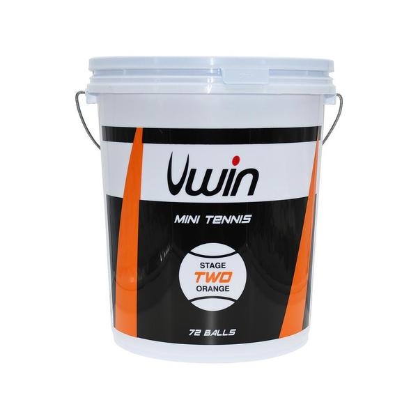 uwb111-balle-de-tennis-avec-seau-de-72-balles-uwin-stage-2-orange-tu